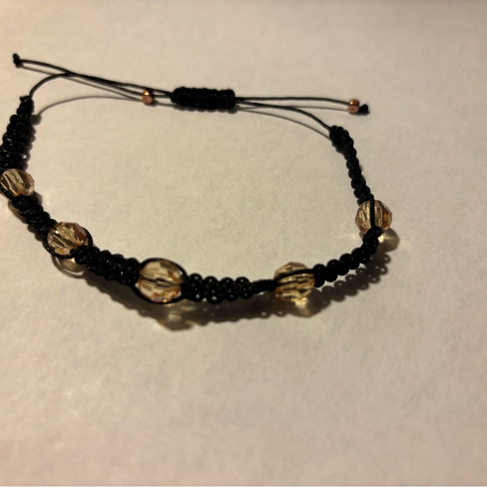 Hand Crafted Black and Gold Adjustable Bracelet